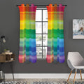 LGBT Pride Rainbow Plaid Pattern Print Grommet Curtain Panels