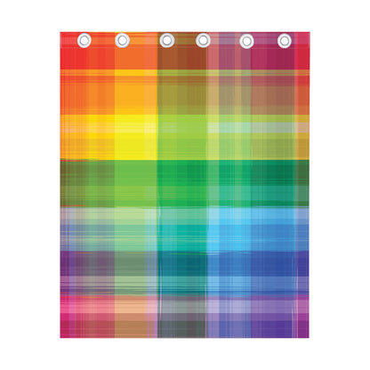 LGBT Pride Rainbow Plaid Pattern Print Curtain