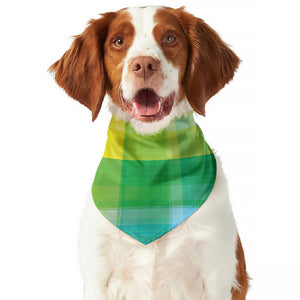 LGBT Pride Rainbow Plaid Pattern Print Dog Bandana