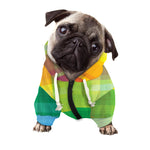 LGBT Pride Rainbow Plaid Pattern Print Dog Zip Up Hoodie