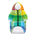 LGBT Pride Rainbow Plaid Pattern Print Dog Zip Up Hoodie