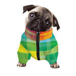 LGBT Pride Rainbow Plaid Pattern Print Dog Zip Up Jacket