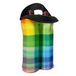LGBT Pride Rainbow Plaid Pattern Print Double Neoprene Wine Tote