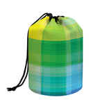 LGBT Pride Rainbow Plaid Pattern Print Drawstring Makeup Bag