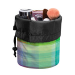 LGBT Pride Rainbow Plaid Pattern Print Drawstring Makeup Bag