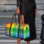 LGBT Pride Rainbow Plaid Pattern Print Duffle Bag
