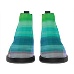 LGBT Pride Rainbow Plaid Pattern Print Flat Ankle Boots