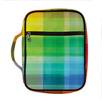 LGBT Pride Rainbow Plaid Pattern Print Front Pocket Bible Bag