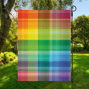 LGBT Pride Rainbow Plaid Pattern Print Garden Flag