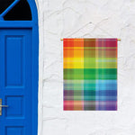 LGBT Pride Rainbow Plaid Pattern Print Garden Flag