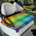 LGBT Pride Rainbow Plaid Pattern Print Golf Cart Seat Cover