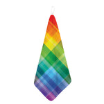 LGBT Pride Rainbow Plaid Pattern Print Hand Towel