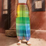 LGBT Pride Rainbow Plaid Pattern Print Harem Pants