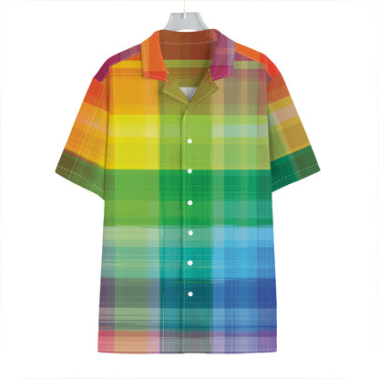 LGBT Pride Rainbow Plaid Pattern Print Hawaiian Shirt