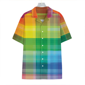 LGBT Pride Rainbow Plaid Pattern Print Hawaiian Shirt