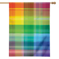 LGBT Pride Rainbow Plaid Pattern Print House Flag