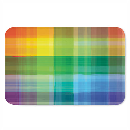 LGBT Pride Rainbow Plaid Pattern Print Indoor Door Mat