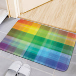 LGBT Pride Rainbow Plaid Pattern Print Indoor Door Mat