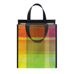 LGBT Pride Rainbow Plaid Pattern Print Insulated Lunch Tote