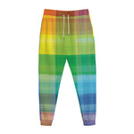 LGBT Pride Rainbow Plaid Pattern Print Jogger Pants