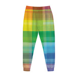 LGBT Pride Rainbow Plaid Pattern Print Jogger Pants