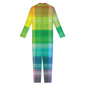 LGBT Pride Rainbow Plaid Pattern Print Jumpsuit