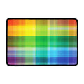 LGBT Pride Rainbow Plaid Pattern Print Kitchen Mat