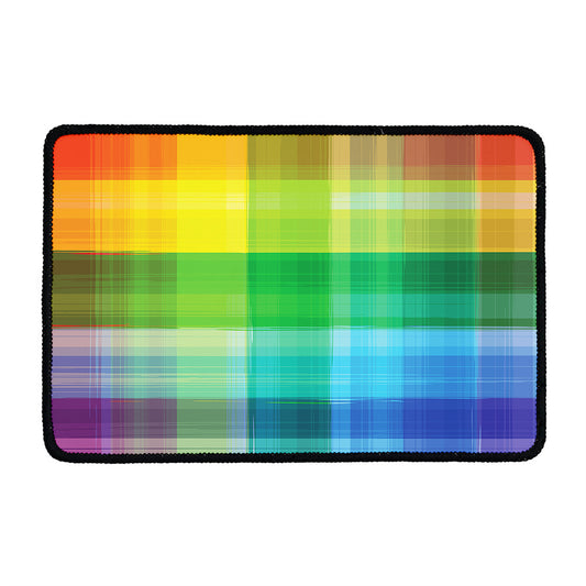 LGBT Pride Rainbow Plaid Pattern Print Kitchen Mat