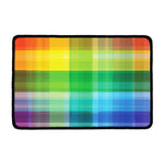 LGBT Pride Rainbow Plaid Pattern Print Kitchen Mat