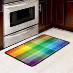 LGBT Pride Rainbow Plaid Pattern Print Kitchen Mat