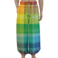 LGBT Pride Rainbow Plaid Pattern Print Lantern Pants