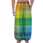 LGBT Pride Rainbow Plaid Pattern Print Lantern Pants