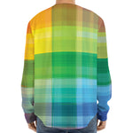 LGBT Pride Rainbow Plaid Pattern Print Long Sleeve Baseball Jersey