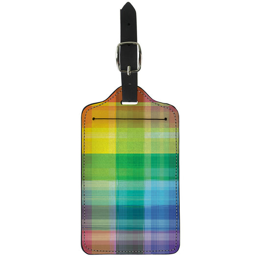 LGBT Pride Rainbow Plaid Pattern Print Luggage Tag