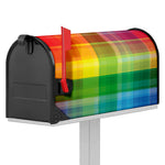 LGBT Pride Rainbow Plaid Pattern Print Mailbox Cover