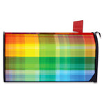 LGBT Pride Rainbow Plaid Pattern Print Mailbox Cover