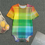 LGBT Pride Rainbow Plaid Pattern Print Men's Bodysuit
