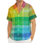 LGBT Pride Rainbow Plaid Pattern Print Men's Deep V-Neck Shirt