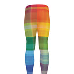 LGBT Pride Rainbow Plaid Pattern Print Men's leggings