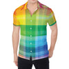 LGBT Pride Rainbow Plaid Pattern Print Men's Shirt