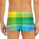 LGBT Pride Rainbow Plaid Pattern Print Men's Short Boxer Briefs
