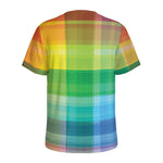 LGBT Pride Rainbow Plaid Pattern Print Men's Sports T-Shirt