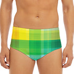 LGBT Pride Rainbow Plaid Pattern Print Men's Triangle Swim Briefs