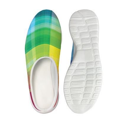 LGBT Pride Rainbow Plaid Pattern Print Mesh Casual Shoes