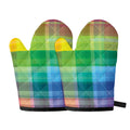 LGBT Pride Rainbow Plaid Pattern Print Oven Mitts