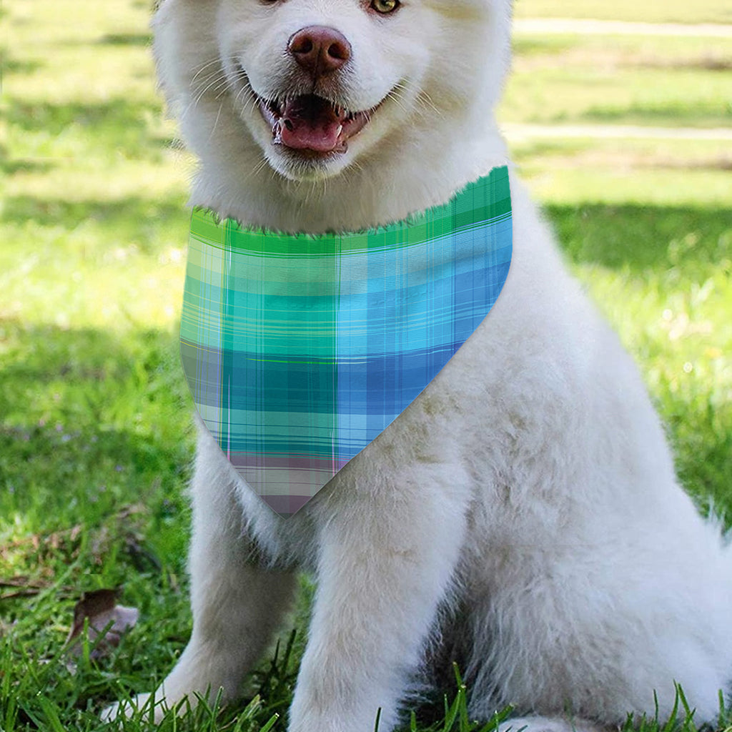 LGBT Pride Rainbow Plaid Pattern Print Over The Collar Dog Bandana