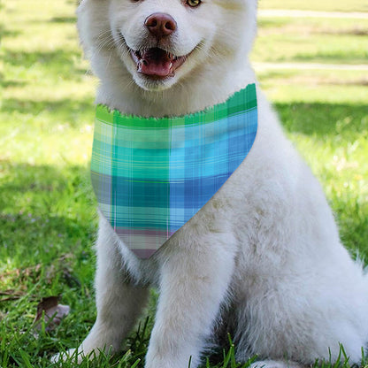 LGBT Pride Rainbow Plaid Pattern Print Over The Collar Dog Bandana