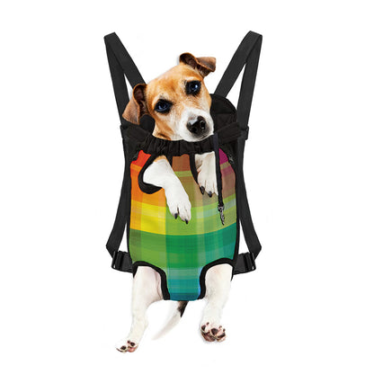 LGBT Pride Rainbow Plaid Pattern Print Pet Carrier Backpack