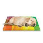 LGBT Pride Rainbow Plaid Pattern Print Pet Cooling Mat Cover