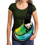 LGBT Pride Rainbow Plaid Pattern Print Pet Sling Carrier
